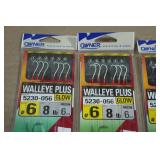 *4* Walleye Plus Glow #6 Hooks with Leaders