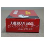 50 American Eagle .25 Auto 50 Gr FMJ Ammo