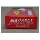 50 American Eagle .25 Auto 50 Gr FMJ Ammo