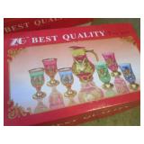 (BR2) 5 - 7-Pc Green Glass Pitcher ...
