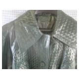 (RCK) Vintage Green Leather Long Co...