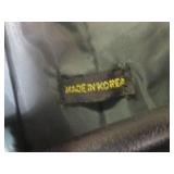 (RCK) Vintage Green Leather Long Co...