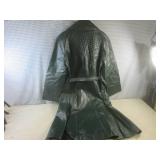 (RCK) Vintage Green Leather Long Co...