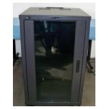 Middle Atlantic Audio Video (A/V) Equipment Rack with Lockable Smoked Glass Front, Lockable Sides and Back with (2) Fans and on Lockable Casters Middle Atlantic Audio Video (A/V) Equipment Rack with Lockable Smoked Glass Front, Lockable Sides and Back with (2) Fans and on Lockable Casters