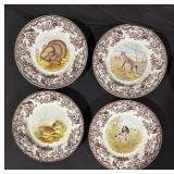 Spode Wildlife Transferware Dinnerware Set - Brown Floral Border with Birds & Animals