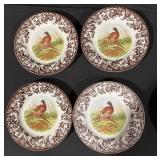 Spode Wildlife Transferware Dinnerware Set - Brown Floral Border with Birds & Animals