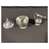 Silverplate Tableware Set - 6-Piece Creamers, Pitchers, Lidded Sugar Bowl, Serving Bowl & Spoon