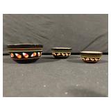 Pumpkin Ceramic Vases With Leaves & Black-Leaf Bowls Set - 5 Pieces