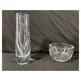 Crystal Glass Vase & Bowl (Lot of 2)