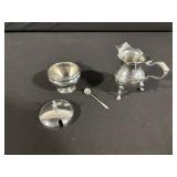 Silver Plate Tea Set - 2 Teapots, Creamer, Sugar Bowl & Lid