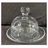 Crystal Glass Serving Set - Lidded Candy Dish, Salt Shaker, Round Bowl & Tall Carafe
