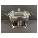 Chafing Dish 4 Qt / 3.7 L Stainless Steel with Glass Lid & Stand