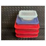 Anchor Hocking & Pyrex Glass Storage Containers - 5-Piece Rectangular Set with Lids