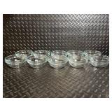 Bubble Pattern Glassware Set - Tall Tumbler Glasses & Nesting Bowls, Clear Glass