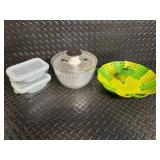 Joseph Joseph Flower Steamer Basket & Glass Storage Containers (Lot of 4)