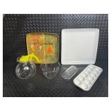 FORESIDE Pear-Design Plate & Glassware Set with Egg Tray & Butter Dish