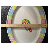 Vintage Charm Sailboat Border Dinnerware Set - Oval Plate & 2 Bowls