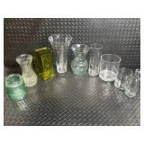 Glass Vases & Jars - Clear & Green, Assorted Sizes