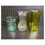 Glass Vases & Jars - Clear & Green, Assorted Sizes