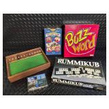Rummikub Original & Buzz Word & Five Family Games Board Game Lot - Travel Sets