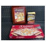 Scrabble Vintage Crossword Game Set with The Official Dictionary & Framed Poster