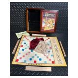 Scrabble Vintage Crossword Game Set with The Official Dictionary & Framed Poster