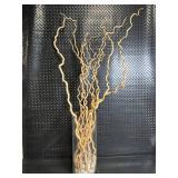 Decorative Twisted Branches in Clear Glass Vase with Pebbles