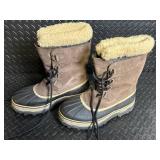 Sorel Caribou Boots - Men's US 10 Brown/Tan Leather & Shearling