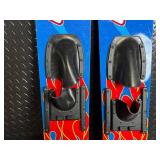 NMI Water Skis - Flame Graphic 44-45in - Made in USA Fort Worth TX (Lot of 2)