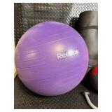 Reebok Purple Exercise Ball, BodyFit Roller, Medicine Balls & Balance Bar - Home Gym Set