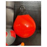 Reebok Purple Exercise Ball, BodyFit Roller, Medicine Balls & Balance Bar - Home Gym Set