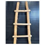 Handcrafted Ladder - Rustic Wooden Step Ladder with Natural Twine Bindings