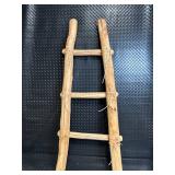Handcrafted Ladder - Rustic Wooden Step Ladder with Natural Twine Bindings