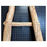 Handcrafted Ladder - Rustic Wooden Step Ladder with Natural Twine Bindings