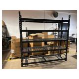 5-Tier Black Wire Shelving Rack - Heavy-Duty Steel Construction