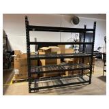 5-Tier Black Wire Shelving Rack - Heavy-Duty Steel Construction