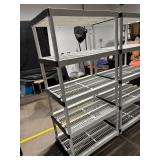 Industrial 5-Shelf Plastic Shelving Racks - Set of 2, Gray Plastic