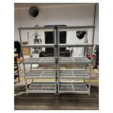 Industrial 5-Shelf Plastic Shelving Racks - Set of 2, Gray Plastic