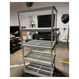 Industrial 5-Shelf Plastic Shelving Rack - Gray Plastic