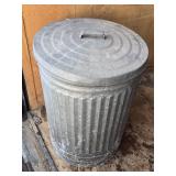 Galvanized Steel Trash Can with Lid