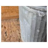 Galvanized Metal Trash Can with Lid - One Handle is Taped On