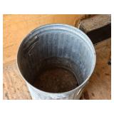 Galvanized Metal Trash Can with Lid - One Handle is Taped On