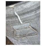 Galvanized Metal Trash Can with Lid - One Handle is Taped On