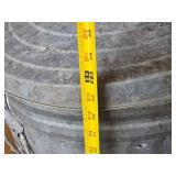 Galvanized Metal Trash Can with Lid - One Handle is Taped On