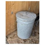 Metal Trash Can with Lid - Starting to rust out on bottom