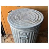 Galvanized Steel Trash Can with Lid - Holes in bottom