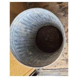 Galvanized Steel Trash Can with Lid - Holes in bottom