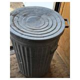 Galvanized Steel Trash Can with Lid - Holes in bottom