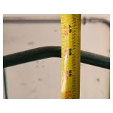 Green Metal Mini Green House Shelving Unit and White Wire Cart