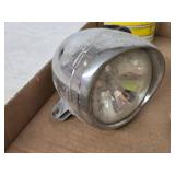 Vintage Headlight, Toy Fire Truck, Gas Cap with Key, and Tape Measure